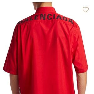 Balenciaga red logo shirt